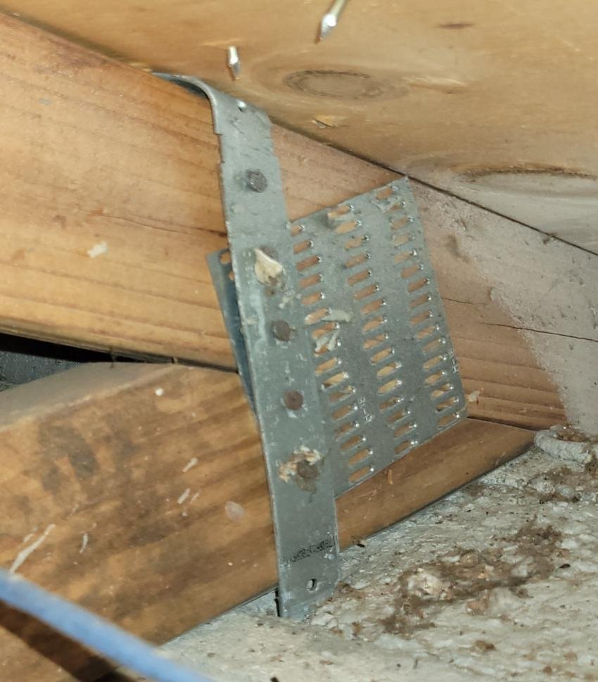 Example of bad roof wind mitigation nailing